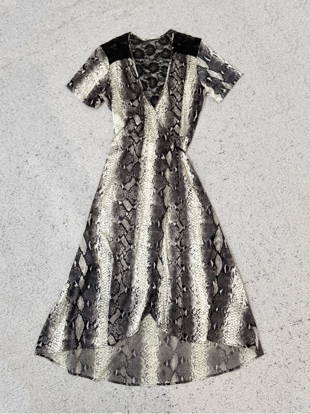 Trinity High-Low Snake Print Silk Midi Dress Size M